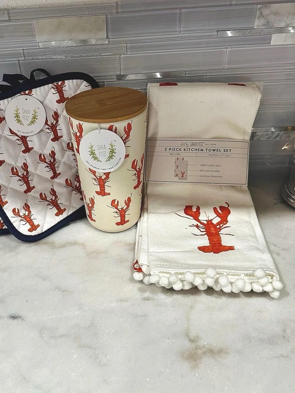 Sara Fitz™ Coastal Lobster 3-Piece Kitchen Set